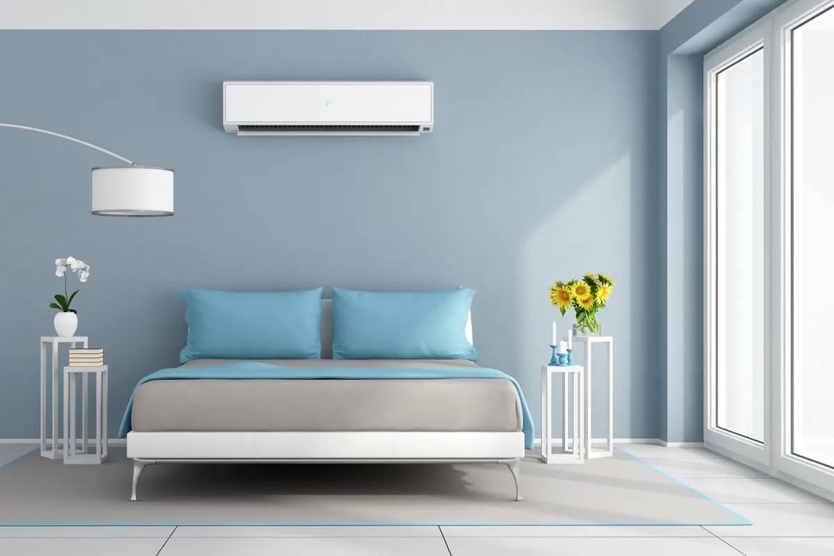 Ilustrasi kamar tidur nuansa biru (iStockphoto)