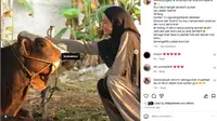 Shireen Sungkar Ikut Sembelih Hewan Kurban, Bagikan Momen Haru di Idul Adha