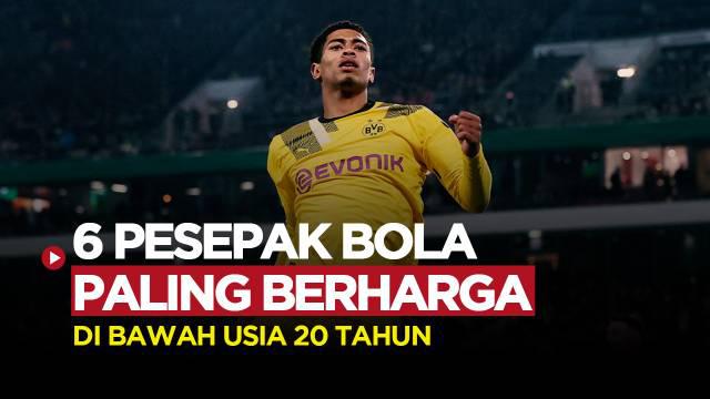 Berita Motion grafis deretan pesepak bola di bawah usia 20 tahun, yang memiliki harga pasar termahal. Salah satunya bintang Borussia Dortmund, Jude Bellingham.