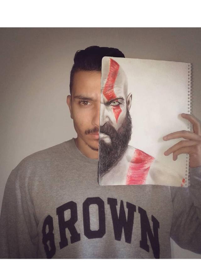 6 Potret Gabungan Wajah Manusia dan Lukisan Ini Keren