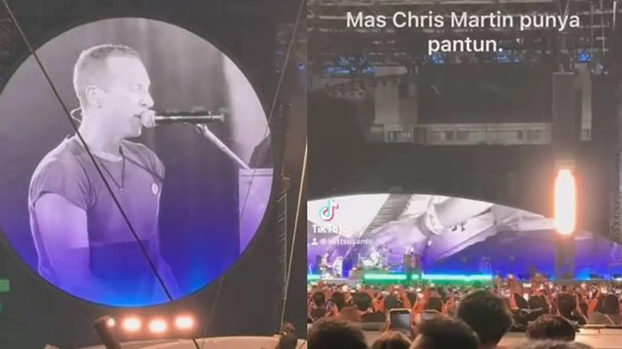 Kocak, Momen Chris Martin Beri Pantun 'Pinjam Seratus" Ke Penonton Konser Ini Viral