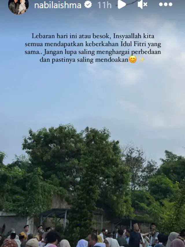 Nabila Ishma Kekasih Mendiang Eril merayakan Lebaran Idul Fitri 2023