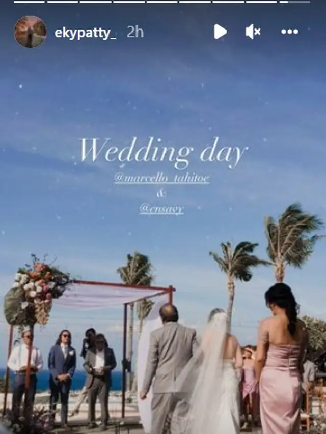 Pasangan Marcello Tahitoe alias Ello dan Cindy Maria resmi menjadi pasangan suami istri (Instagram Stories/ekkypatty)