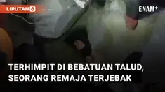Seorang remaja terhimpit di bebatuan talud mengundang perhatian