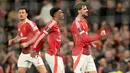 Gol penyeimbang Manchester United tercipta di menit ke-72 lewat tendangan melengkung Mason Mount. (Oli SCARFF/AFP)
