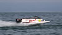 Pembalap nomor 77 daro Stromoy Racing, Bartek Marszalek saat tampil dalam ajang F1 Powerboat Lake Toba 2023, yang dihelat di Danau Toba, Sumatra Utara mulai Jumat (24/2/2023) hingga Minggu (26/2/2023). (Dok. F1H2O)