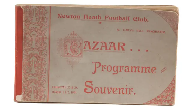 Undangan bazaar Newton Heath Football Club.