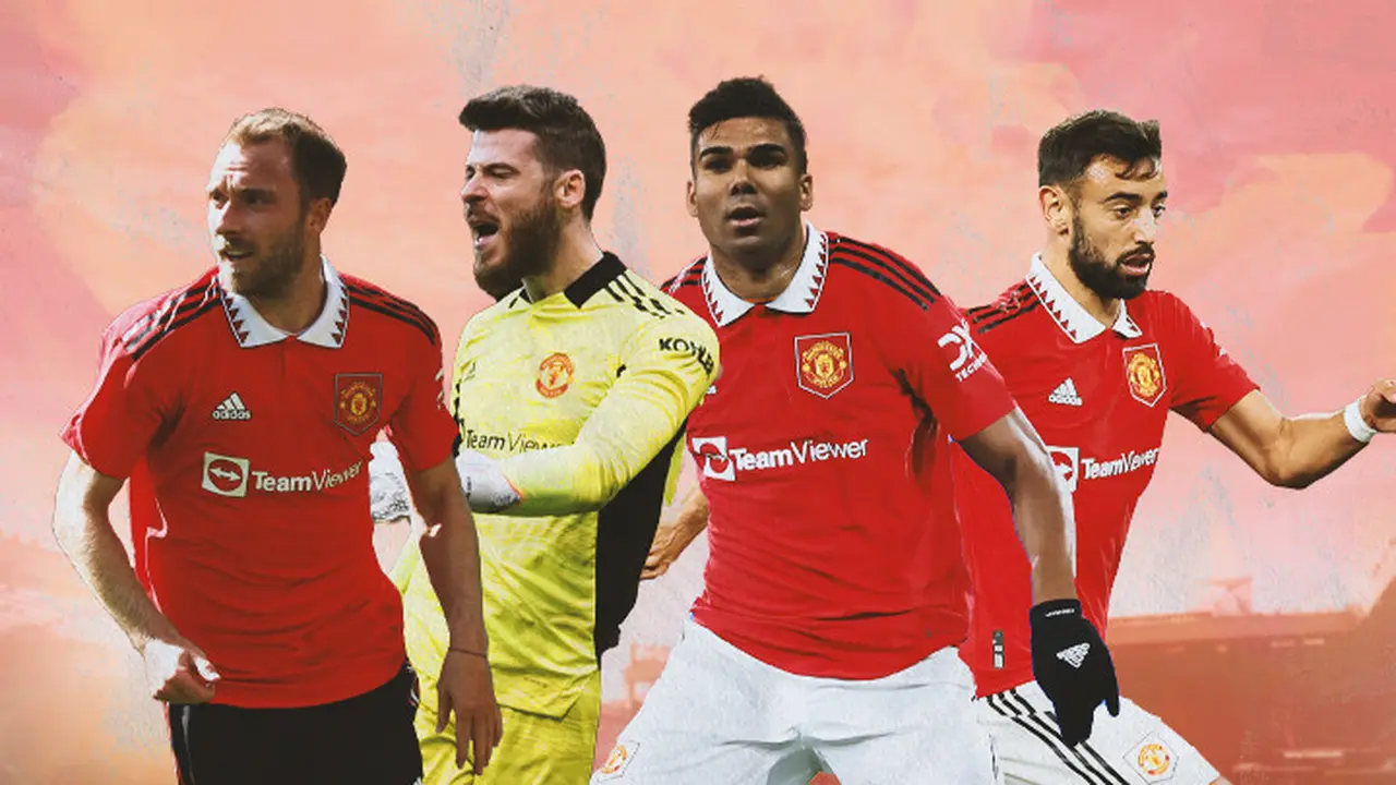 Ilustrasi - David De Gea, Christian Eriksen, Casemiro, Bruno Fernandes