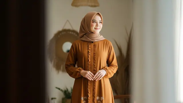 Gamis Batik Wollycrepe Syar’i Jatuh Elegan