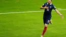 Penyerang Perancis, Karim Benzema berhasil mencetak dua gol saat berlaga di penyisihan Piala Dunia 2014 Grup E kontra Honduras di Estadio Beira-Rio, Porto Alegre, Brasil, (16/6/2014). (REUTERS/Marko Djurica)