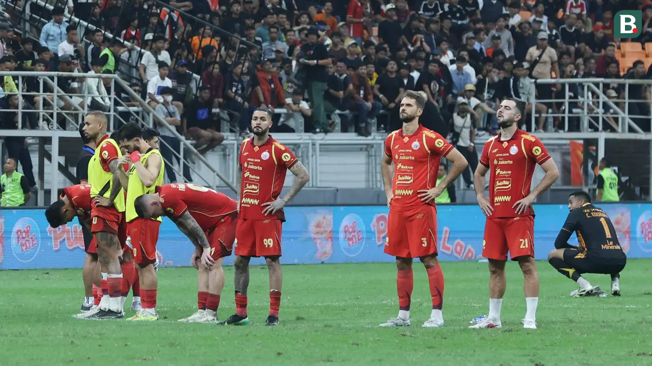Foto: Wajah Lesu Pemain Persija Setelah Ditahan Imbang Dewa United di BRI Super League