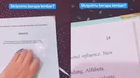 Viral skripsi hanya 14 lembar (Sumber: TikTok/syah_aries/pericilik_)