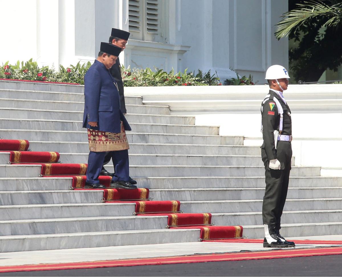Jokowi sambut Presiden Prabowo di Istana Merdeka