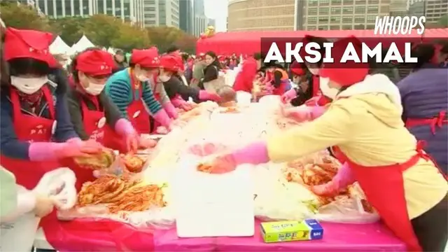 Tercatat 50 ton kimchi hasil acara ini dibagikan ke orang yang kurang mampu. 