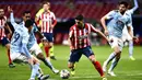 Luis Suarez yang memborong dua gol pada laga itu harus puas timnya hanya bermain imbang 2-2 atas tamunya Celta Vigo di Stadion Wanda Metropolitano. (AP Photo/Jose Breton)