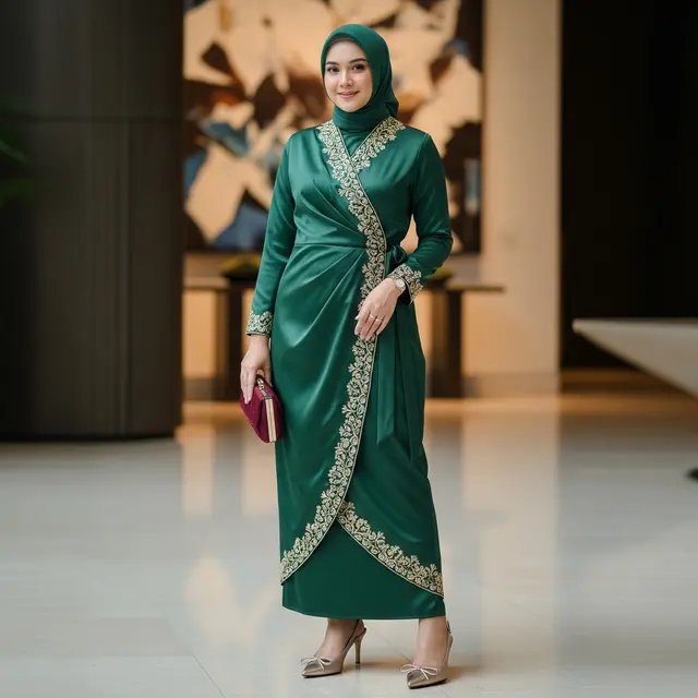Model Gamis Terbaru Bahan Satin