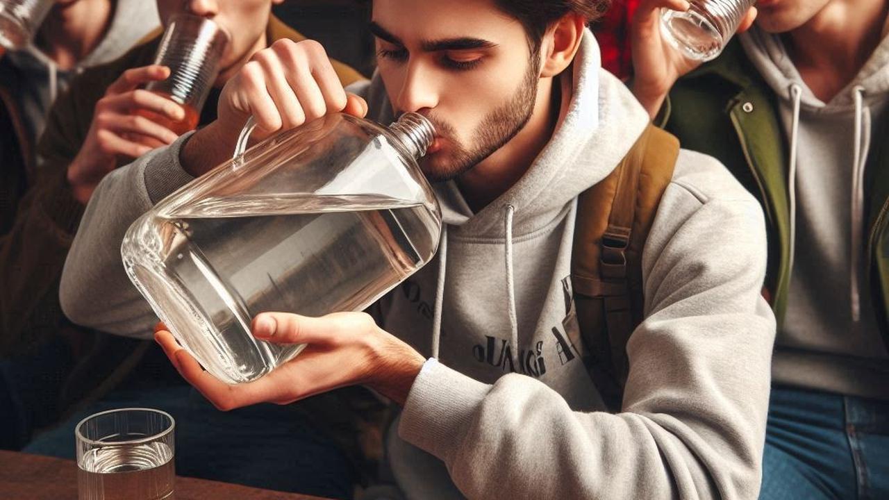 Ilustrasi Minum Alkohol Oplosan