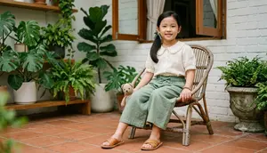 Celana Kulot Anak Perempuan dengan Bahan Lembut, Nyaman untuk Aktivitas Harian