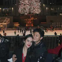 Steffi Zamora dan Fero Walandouw di New York City (Foto: Instagram/@fero_walandouw/@miguelabulhajat)