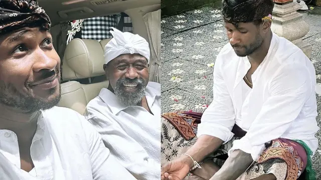 Usher liburan di Bali, jalani melukat hingga yoga dengan Russell Simmons