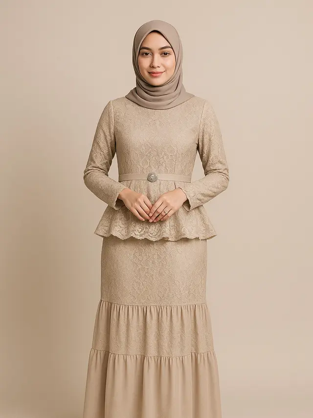 Gamis Brokat Rempel Bawah (Foto: ChatGPT)