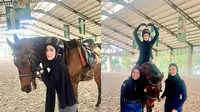 Potret Mulan Jameela berkuda (sumber: Instagram/mulanjameela1)