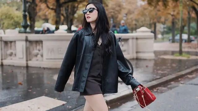 Bisa Jadi Inspirasi! Ini Outfit Febby Rastanty Pakai Leather Jaket yang Bisa Dikenakan Untuk Ngoser hingga Liburan