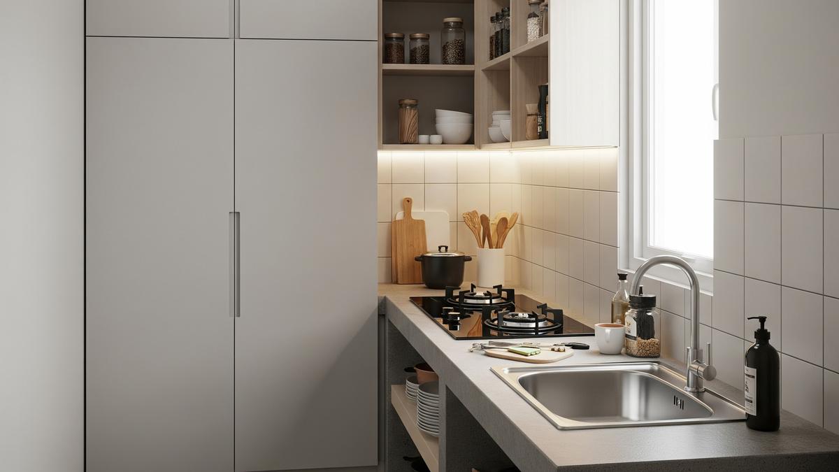 8 Desain Dapur Rumah Type 21 Ukuran 1,5x2 meter dengan Kompor Tanam dan Meja Cor