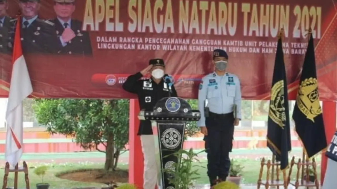 Apel siaga di Lapas Cianjur jelang Tahun Baru. (Istimewa)