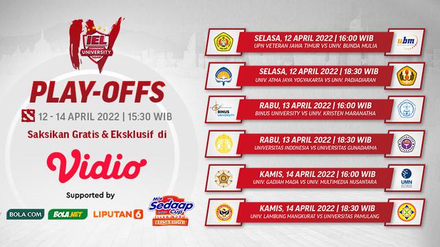 Saksikan Live Streaming IEL University Season 4 Dota 2 Babak Playoff di Vidio, 12-14 April 2022