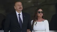 Presiden Ilham Aliyev dan istri, Mehriban yang kini menjabat sebagai Wapres Azerbaijan (AP)