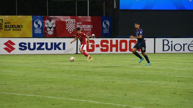 Winger Timnas Indonesia, Witan Sulaeman ketika melawan Kamboja di Piala AFF 2020.