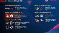Jadwal Lengkap NFL Match Week 4: Eksklusif di Vidio