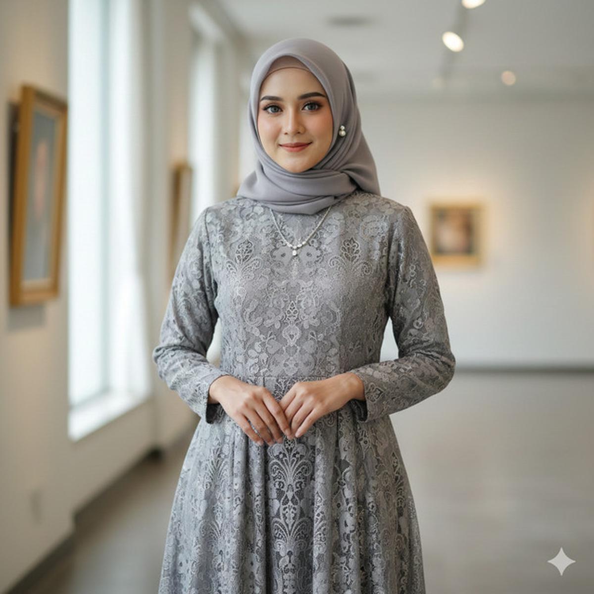 10 Gamis Batik Brokat Warna Netral Favorit 2026, Cocok untuk Berbagai Acara
