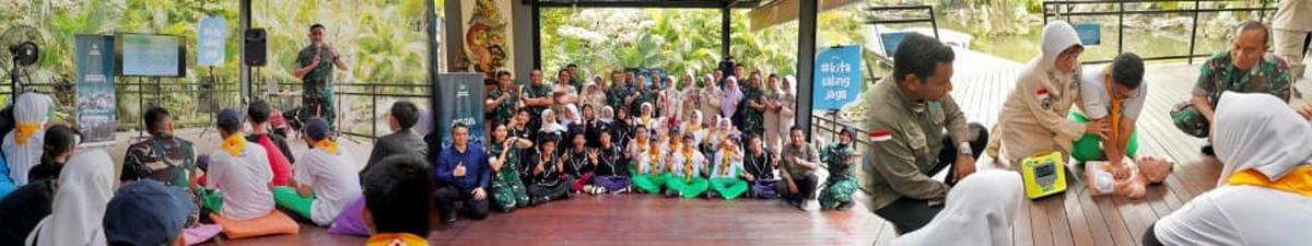 Pelatihan First Aid Squad ke Siswa Sekolah di TMII dari Kodam Jaya