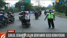 Sistem ganjil genap akan berlangsung pukul 06.00 WIB hingga pukul 21.00 WIB.