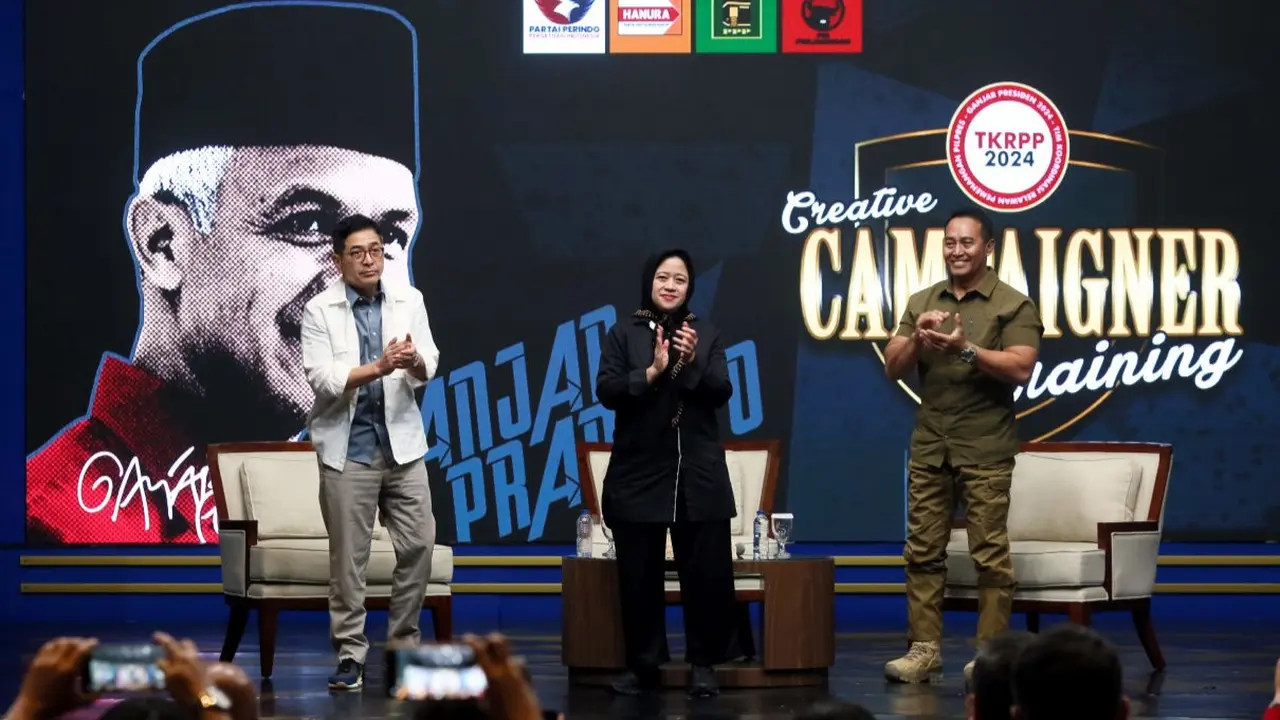 Ketua DPP PDI Perjuangan (PDIP) Puan Maharani dan mantan Panglima TNI Andika Perkasa.