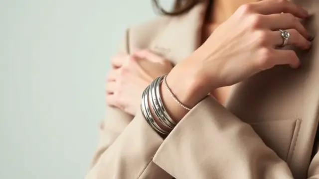 Gelang Keroncong Emas Putih Modern