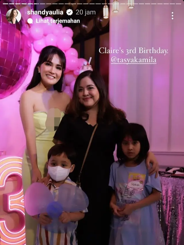 Meriahnya pesta ulang tahun ke-3 Claire Herbowo putri Shandy Aulia (Foto: Instagram shandyaulia)