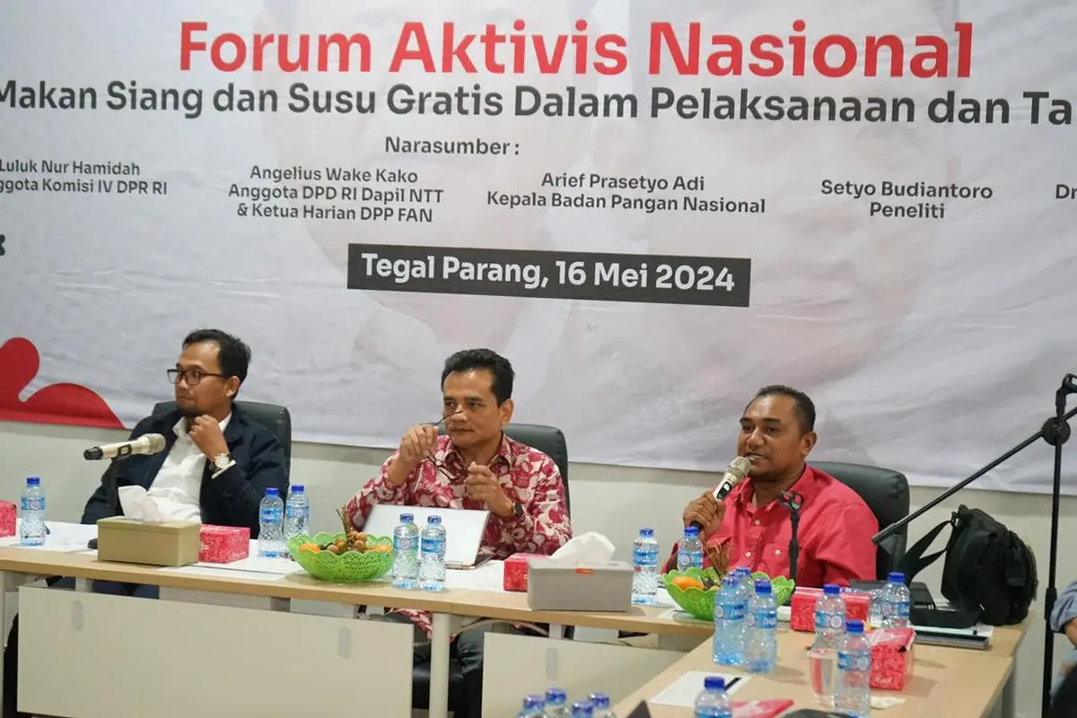 Diskusi bertajuk “Makan Siang dan Susu Gratis dalam Pelaksanaan dan Tantangan” di bilangan Tegal Parang, Jakarta Selatan, Kamis (16/5/2024) (Istimewa)