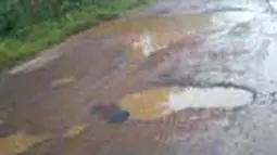 Jalan Lintas Kabupaten Cianjur-Purwakarta Rusak Parah