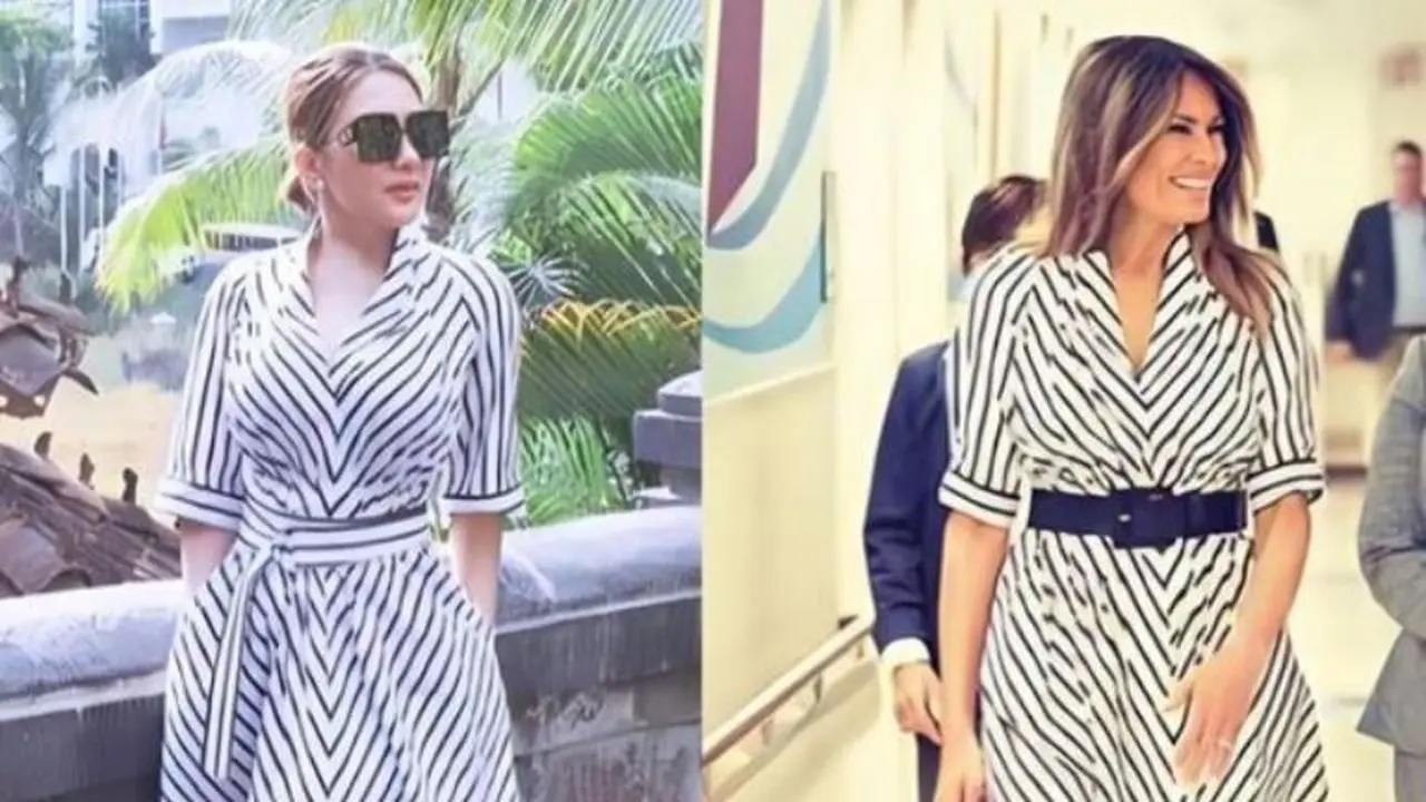 Syahrini dan Melania Trump Pakai Baju yang Sama