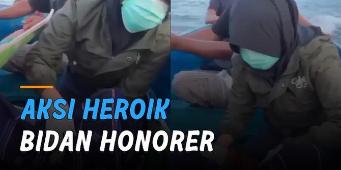 VIDEO: Viral Aksi Heroik Bidan Honorer Bantu Ibu Melahirkan di Atas Perahu