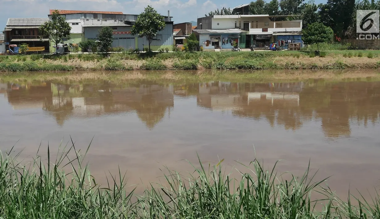 Foto Sungai Citarum di kawasan Cicukang, Bandung, Jawa Barat, Rabu (3/4). Pemerintah berencana merevitalisasi Sungai Citarum dalam enam tahun ke depan. (Liputan6.com/Herman Zakharia)