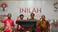 Deputi III Kemenpora Raden Isnanta (kedua dari kanan) saat memberi keterangan soal Gowes Nusantara (istimewa)