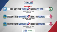 Jadwal NBA, Philadelphia 76ers vs Boston Celtics dan Golden State Warriors vs Houston Rockets. (Bola.com/Dody Iryawan)