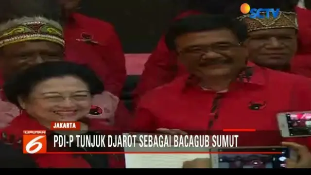 Ketua Umum PDI Perjuangan Megawati Soekarnoputri usung Djarot Saiful Hidayat jadi bakal calon gubernur Sumatera Utara.