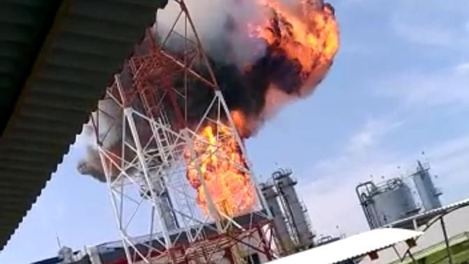 Pengolahan Gas Gundih Cepu di Blora Terbakar. (Istimewa)