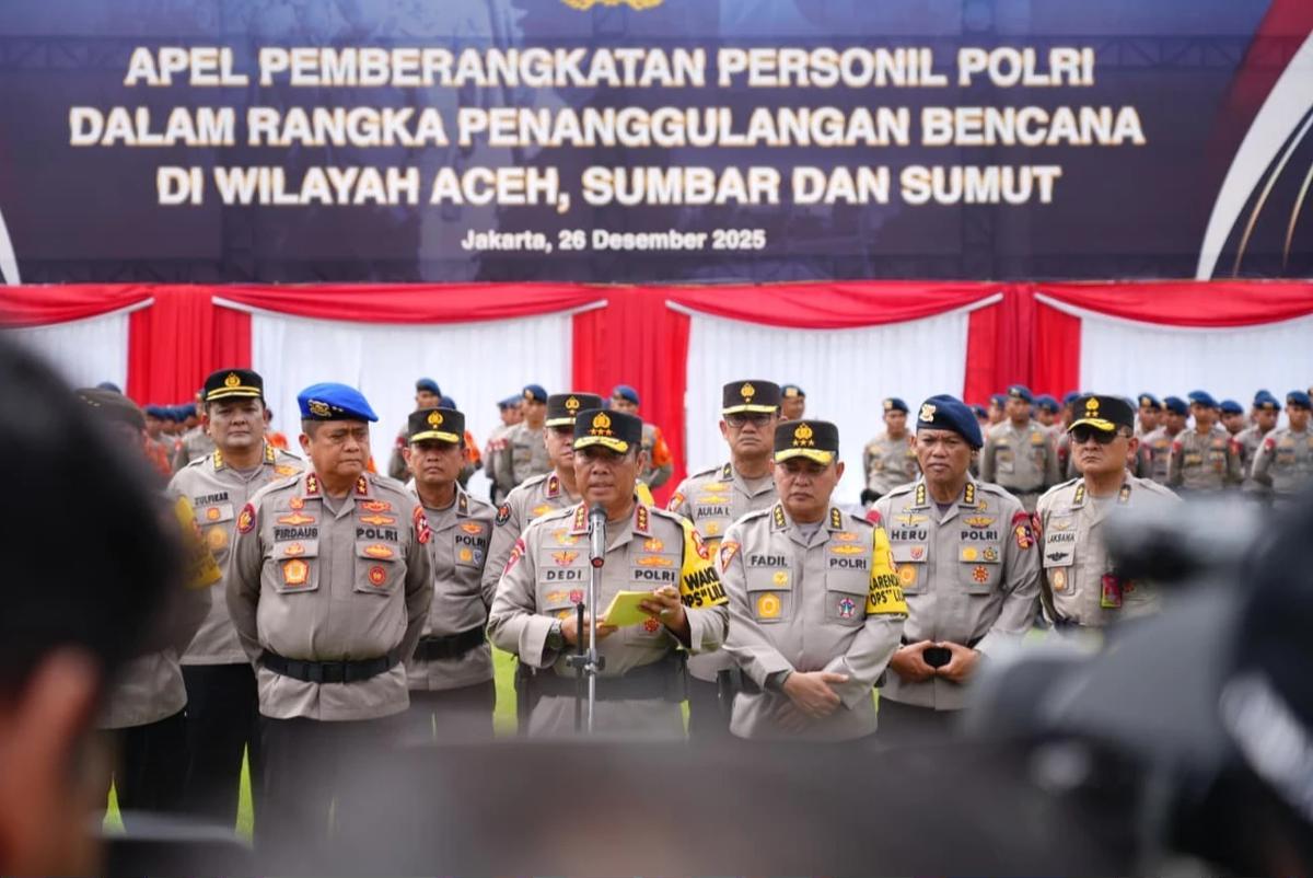 FOTO:Polri Berangkatkan Personel untuk Penanganan Bencana di Sumatera