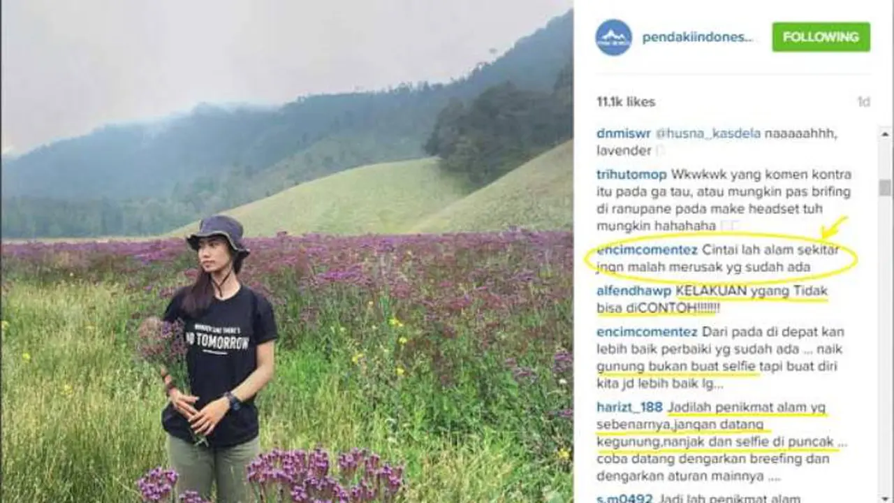 Netizen Kecele Telah Membully Pendaki yang Mencabut Bunga Ini